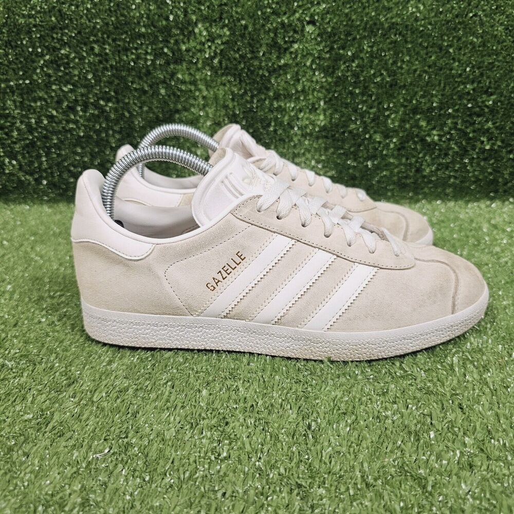 Adidas Gazelle Off White Suede Athletic Sneakers Womens Size US 8.5